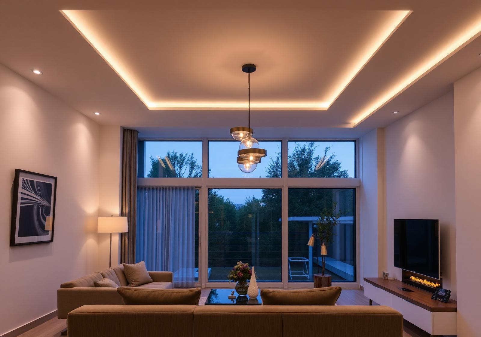 Modern home with elegant lighting installation
